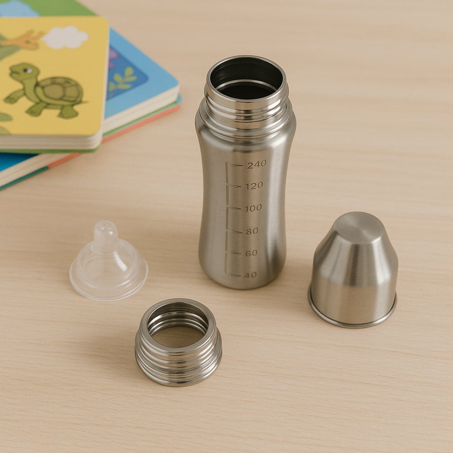 Ganesh Stainless Steel Baby Feeding Bottle, Milk Bottle For New Born / Infants / Toddler Up To 3 Years, Bfa Free (250 Ml Approx) thumbnail 7