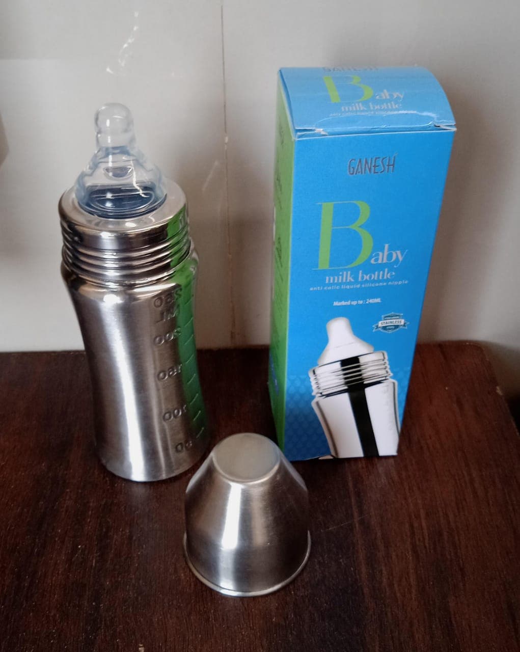 Ganesh Stainless Steel Baby Feeding Bottle, Milk Bottle For New Born / Infants / Toddler Up To 3 Years, Bfa Free (250 Ml Approx) thumbnail 8