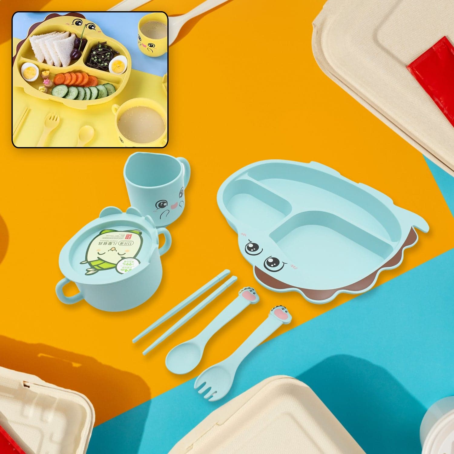 Baby Feeding Set For Kids And Toddlers (7 pcs set) thumbnail 4