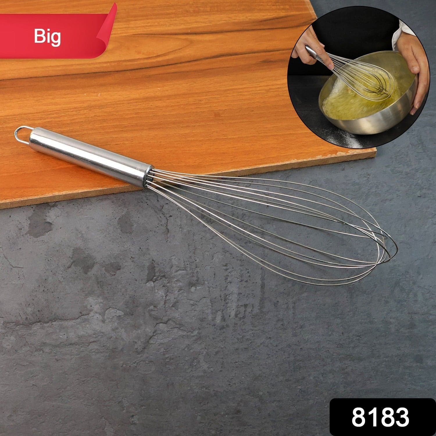 Ss Large Kitchen Whisk 1Pc thumbnail 1