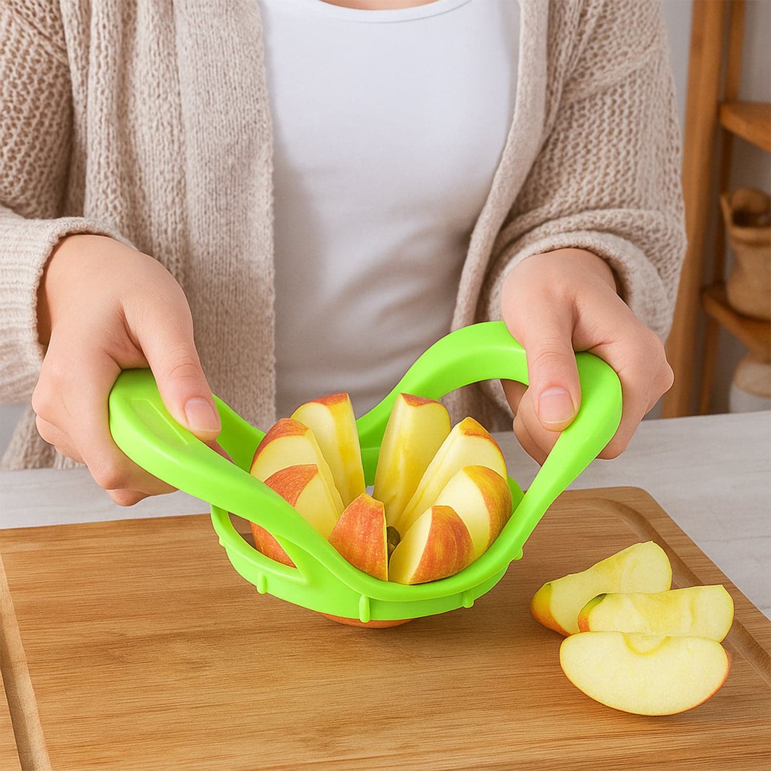 Multi Purpose Fruit Slicer Apple Cutter Regular With 8 Stainless Steel Blades Apple Slicer (1 Pc) thumbnail 1