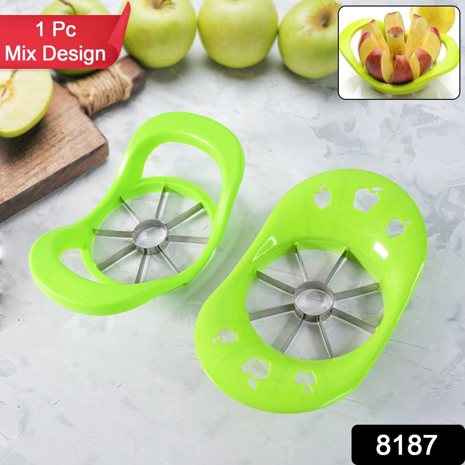 Multi Purpose Fruit Slicer Apple Cutter Regular With 8 Stainless Steel Blades Apple Slicer (1 Pc) thumbnail 2