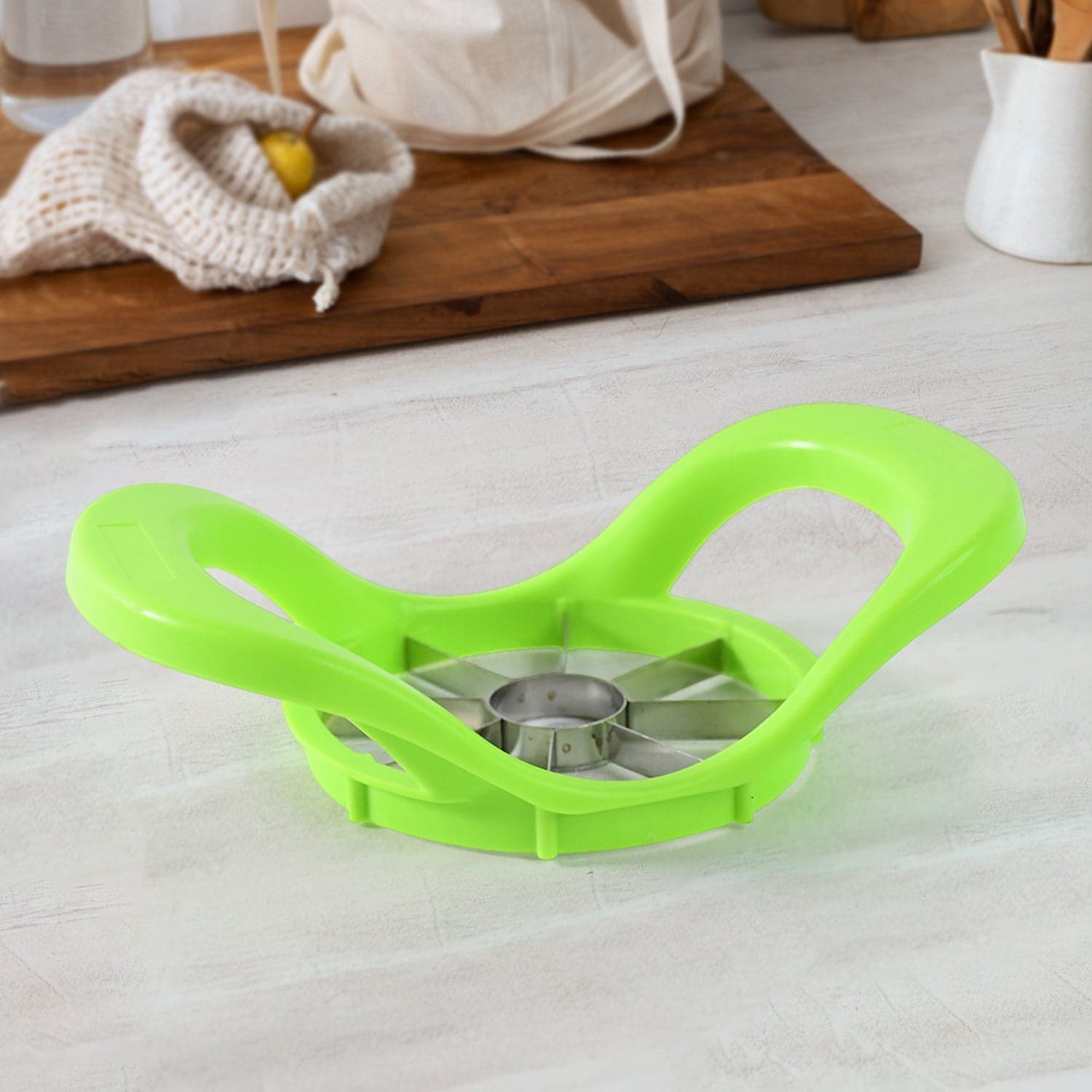Multi Purpose Fruit Slicer Apple Cutter Regular With 8 Stainless Steel Blades Apple Slicer (1 Pc) thumbnail 5