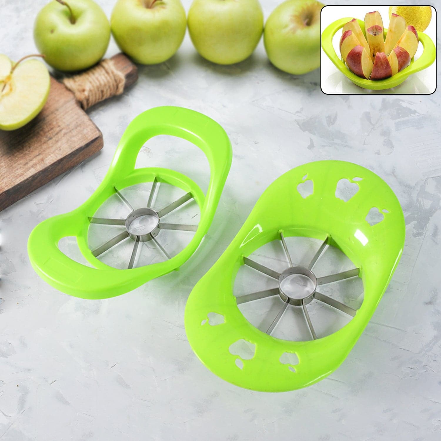 Multi Purpose Fruit Slicer Apple Cutter Regular With 8 Stainless Steel Blades Apple Slicer (1 Pc) thumbnail 7