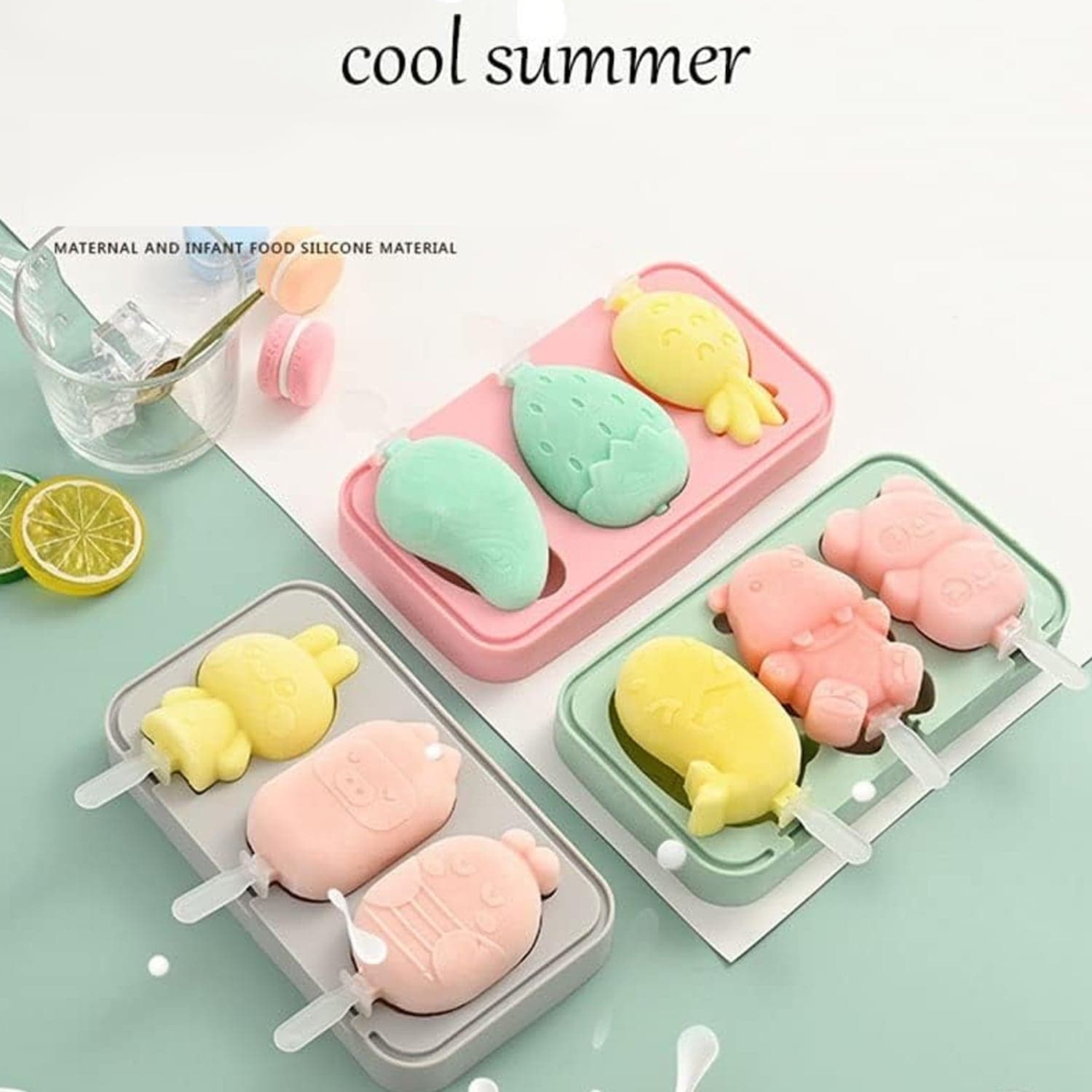 Silicone Popsicle Molds for Summer with Sticks & Lids thumbnail 5