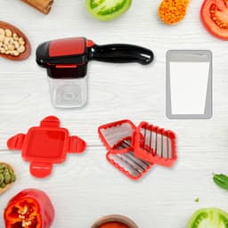 Multifunction Vegetable Cutter Manual Vegetable Quick Dicer Fruit Chopper Slicer With 3 Interchangeable Stainless Steel Blade Inserts