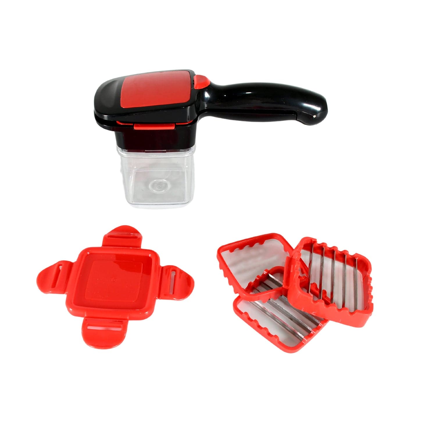 Multifunction Vegetable Cutter Manual Vegetable Quick Dicer Fruit Chopper Slicer With 3 Interchangeable Stainless Steel Blade Inserts thumbnail 4