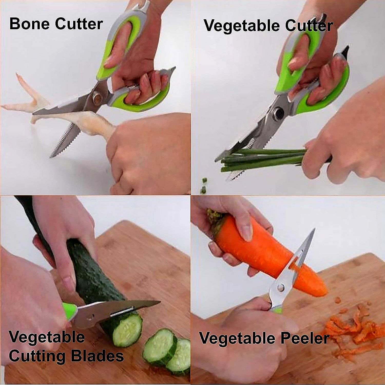 Multi-Purpose Kitchen Shears With Magnetic Holder, Stainless Steel, Red Multifunction Heavy Duty And Kitchen Scissors thumbnail 5
