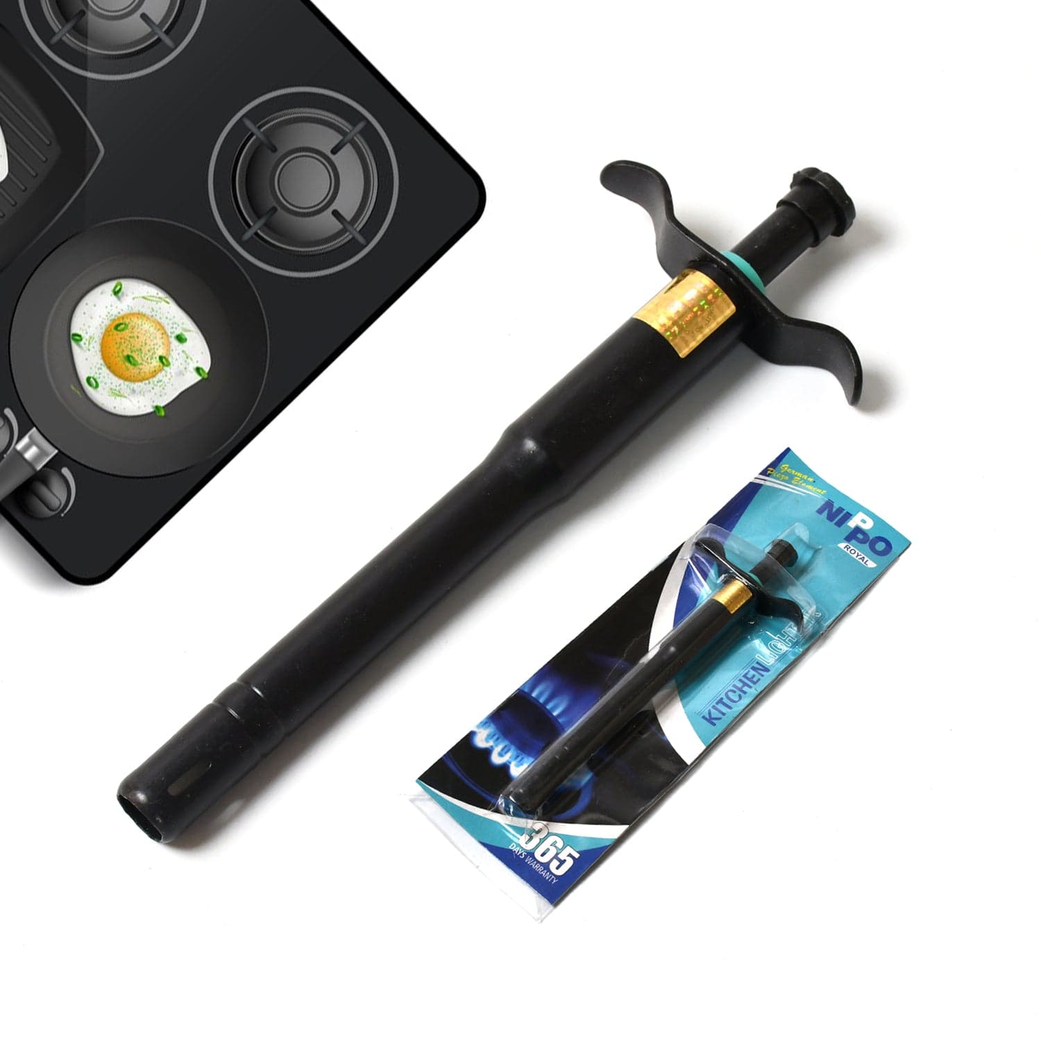 Stainless Steel Black Gas Lighter For Kitchen Gas Stove thumbnail 3