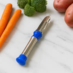 Stainless Steel 2-in-1 Vegetable Peeler - Multifunctional Grater with Hanging Ring (1 pc)