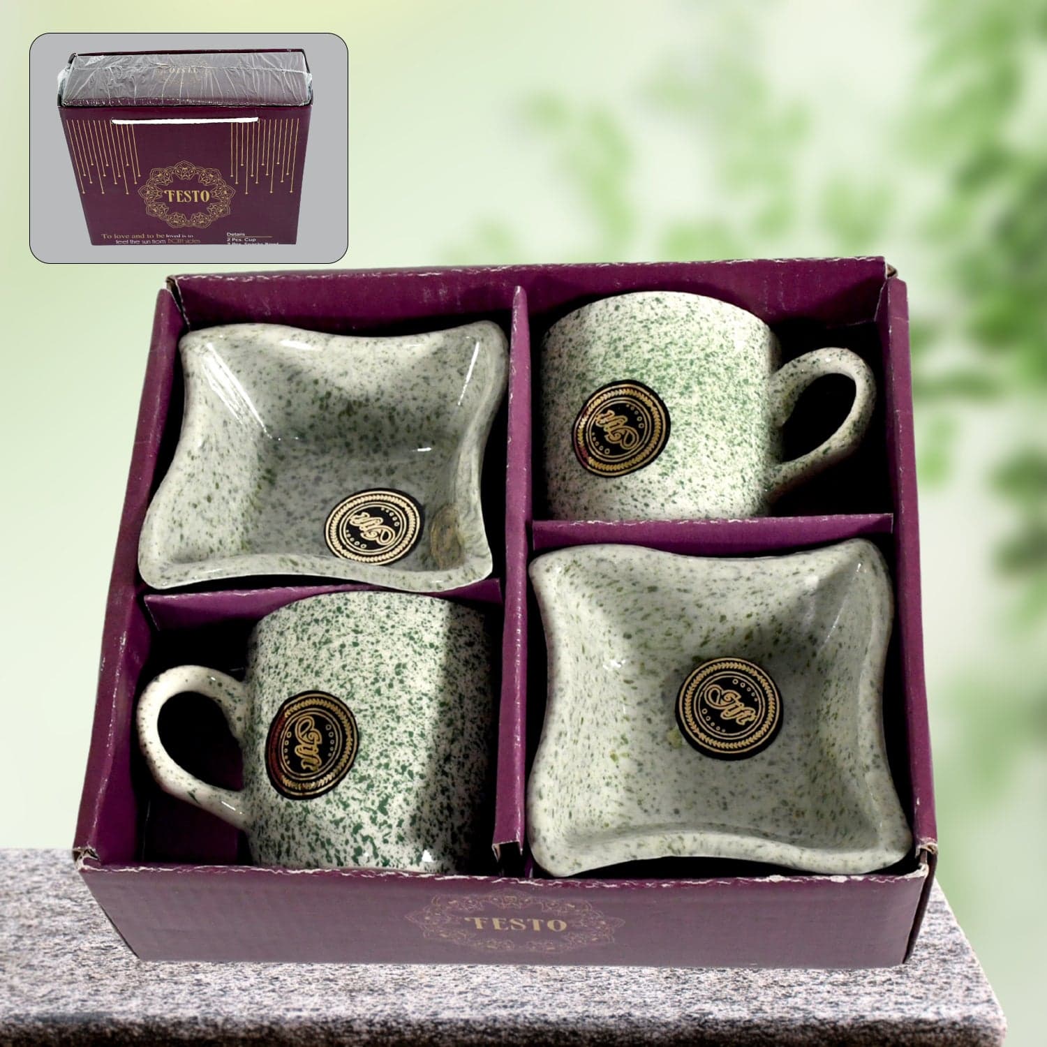 Ceramic Tea / Cups / Mug Set Including Snacks / Serving Bowl Milk Cup thumbnail 1