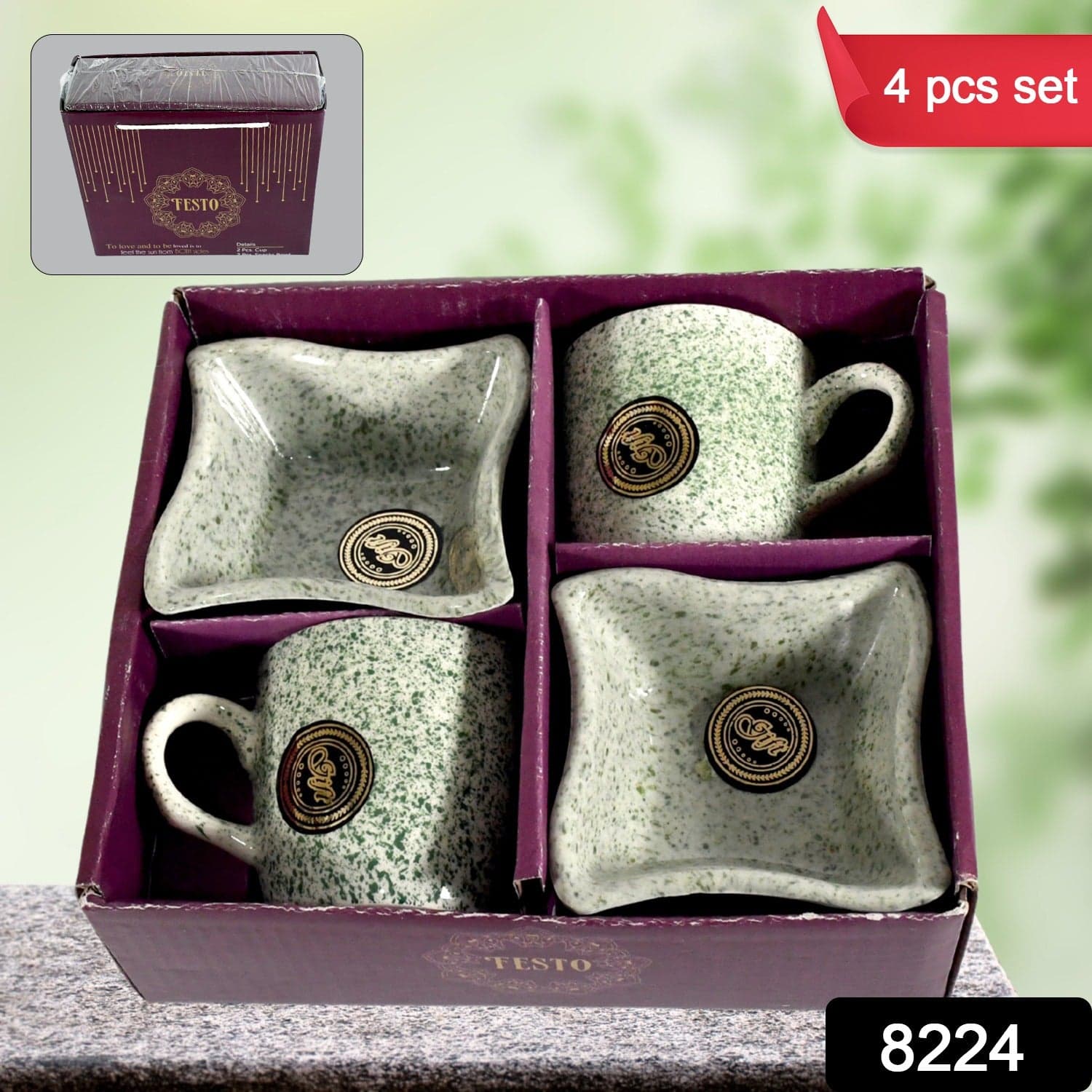 Ceramic Tea / Cups / Mug Set Including Snacks / Serving Bowl Milk Cup thumbnail 2