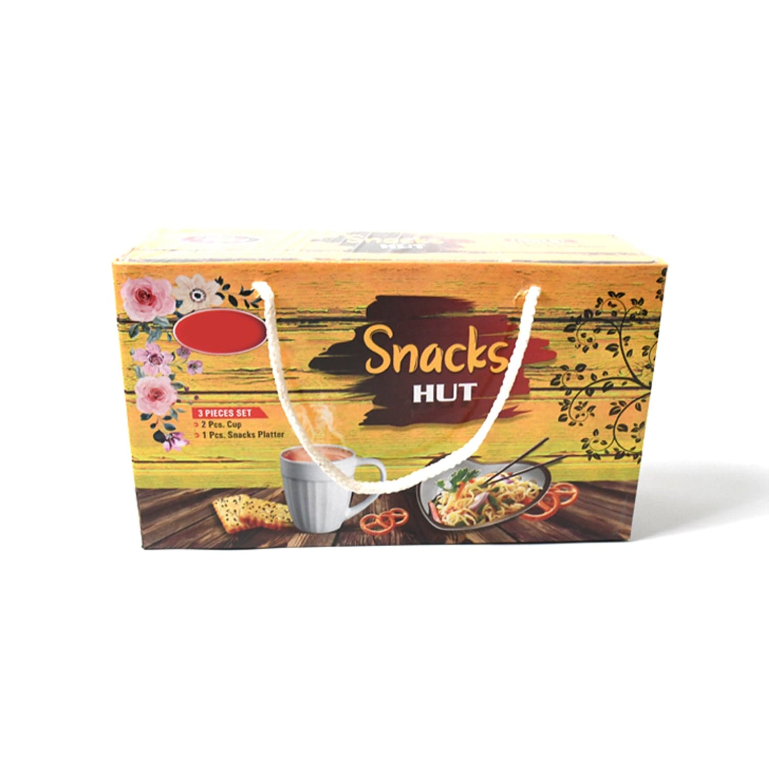 Snacks Hut Ceramic Tea / Cups Set With Heart Shape Plastic Serving Platter thumbnail 4