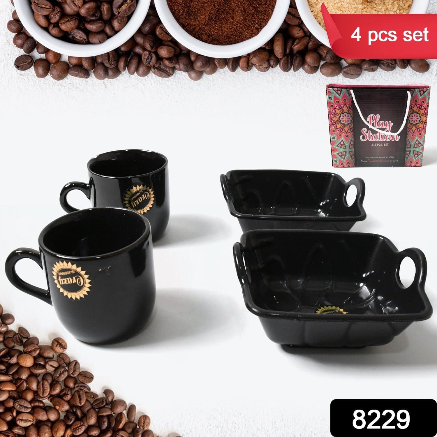Play Station Ceramic Tea / Cups / Mug Set With Handle Serving Bowl Milk Cup thumbnail 2