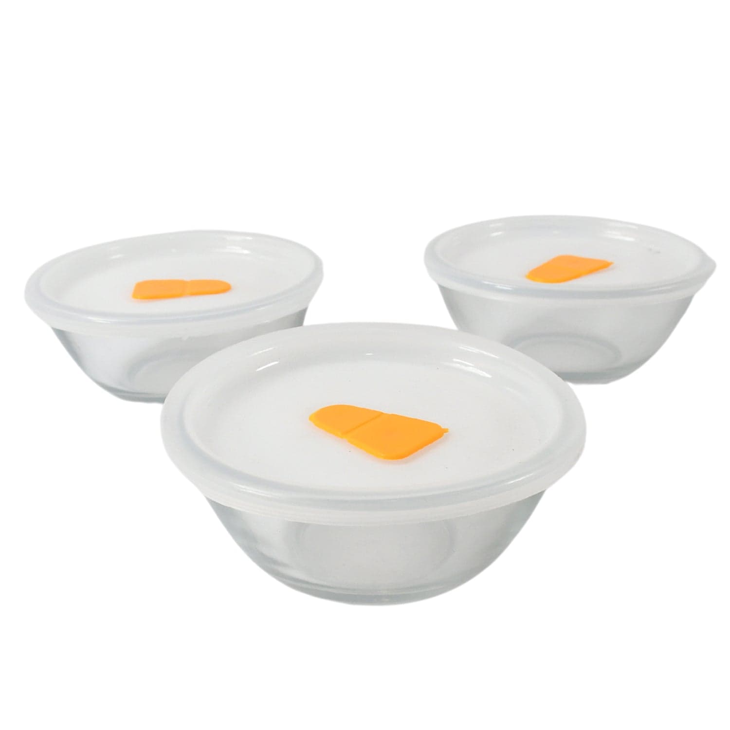 Bista Glass Serving & Mixing Bowls With Plastic Lid (3 Pcs Set / 250 Ml Approx) thumbnail 4