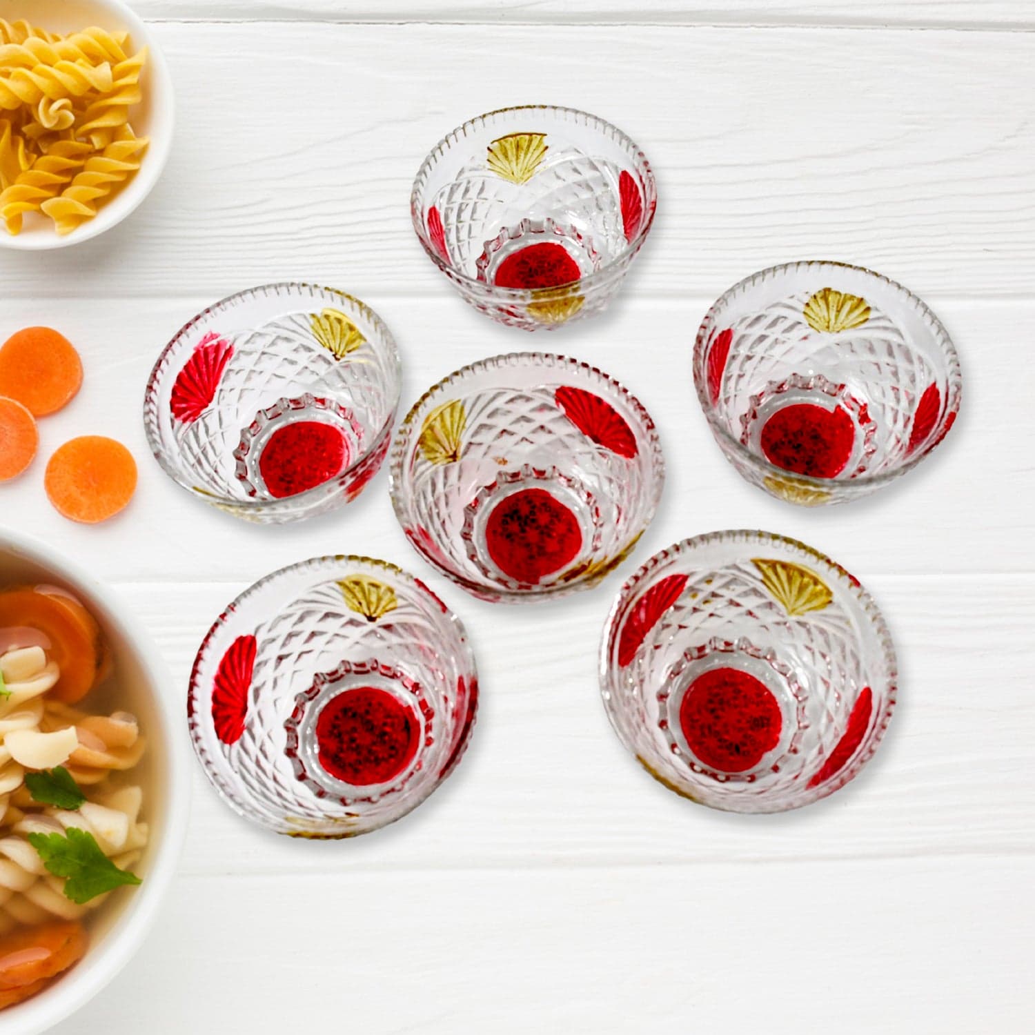 Rose Glass Multipurpose Pudding / Dessert / Ice Cream Bowl Set For Home Use thumbnail 3