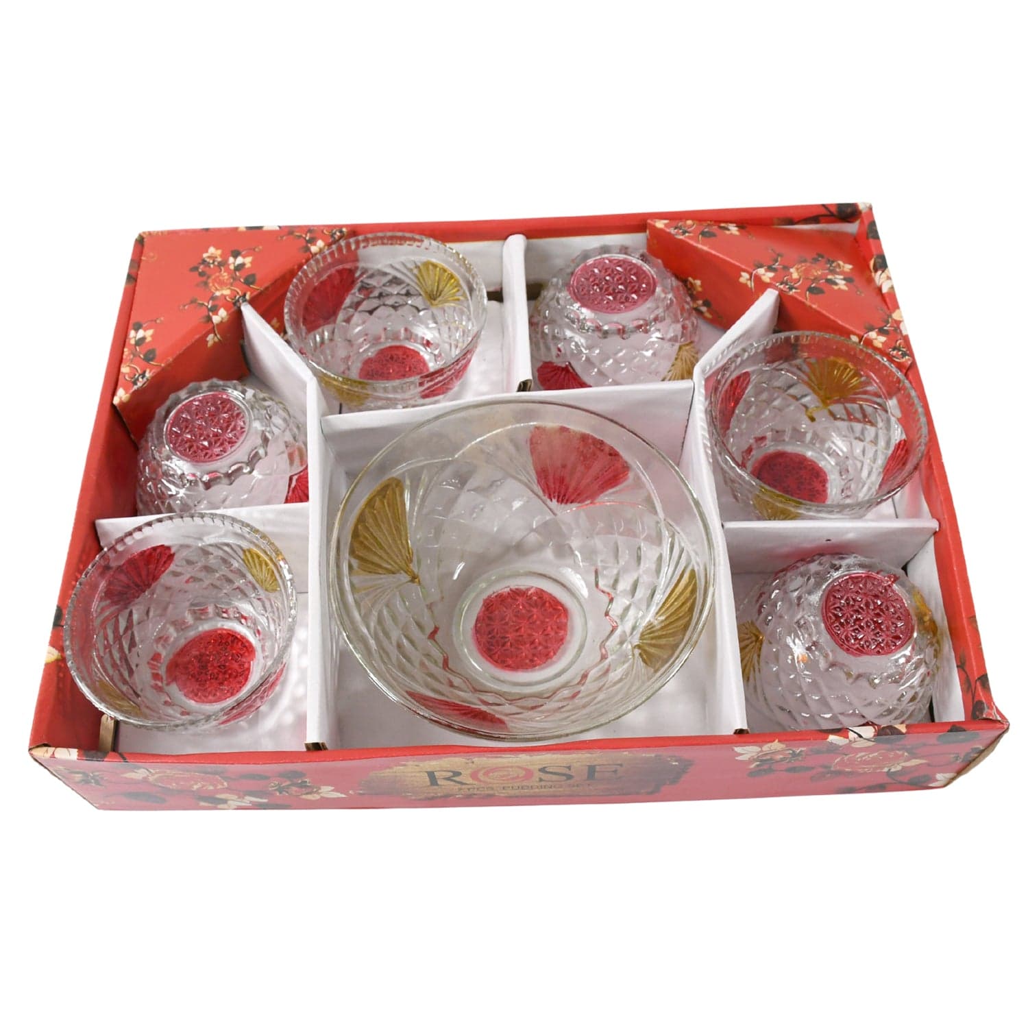 Rose Glass Multipurpose Pudding / Dessert / Ice Cream Bowl Set For Home Use thumbnail 4