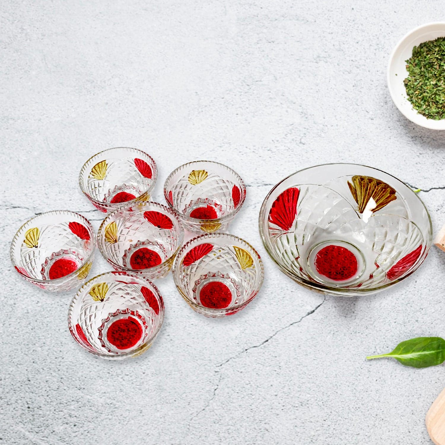 Rose Glass Multipurpose Pudding / Dessert / Ice Cream Bowl Set For Home Use thumbnail 5