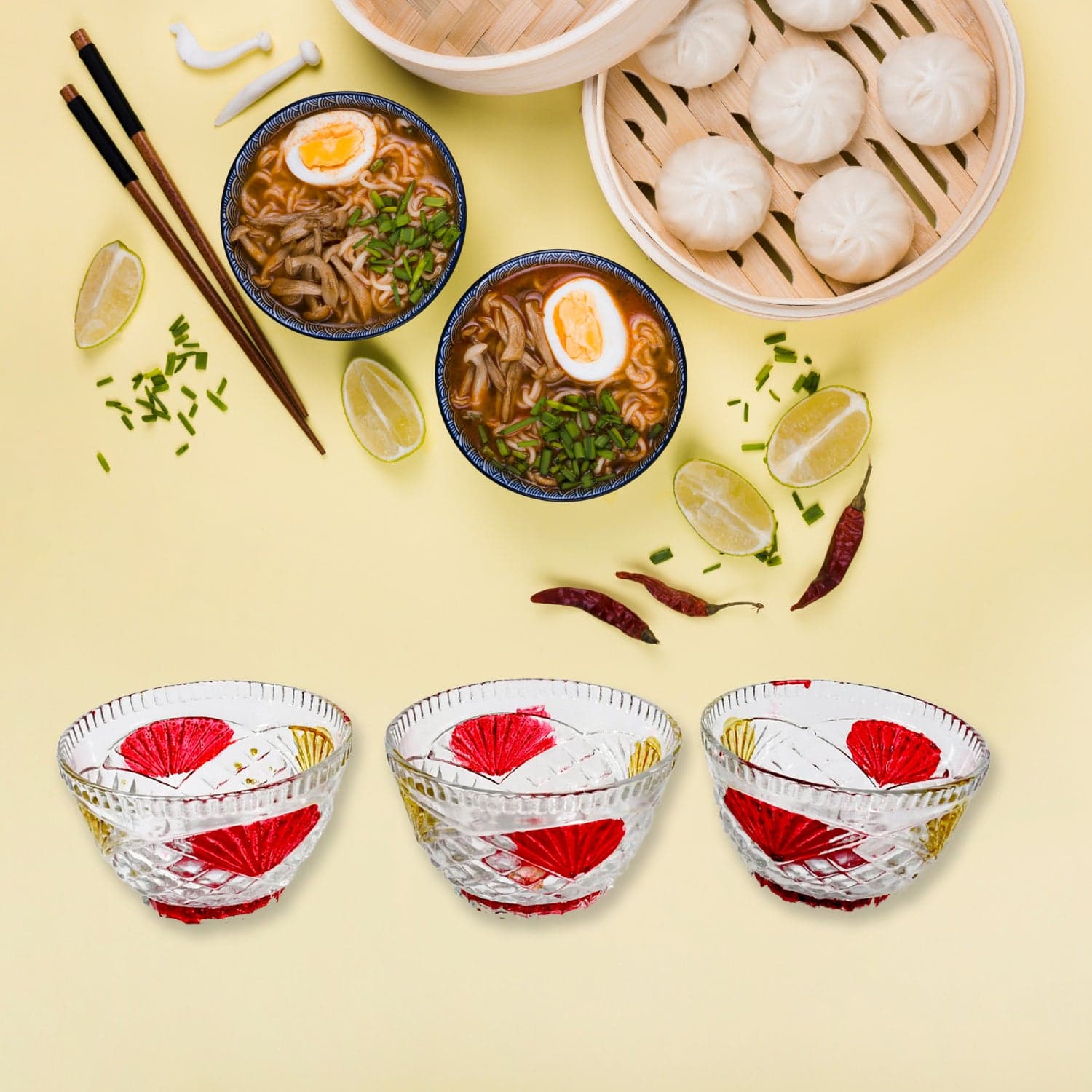 Rose Glass Multipurpose Pudding / Dessert / Ice Cream Bowl Set For Home Use thumbnail 6