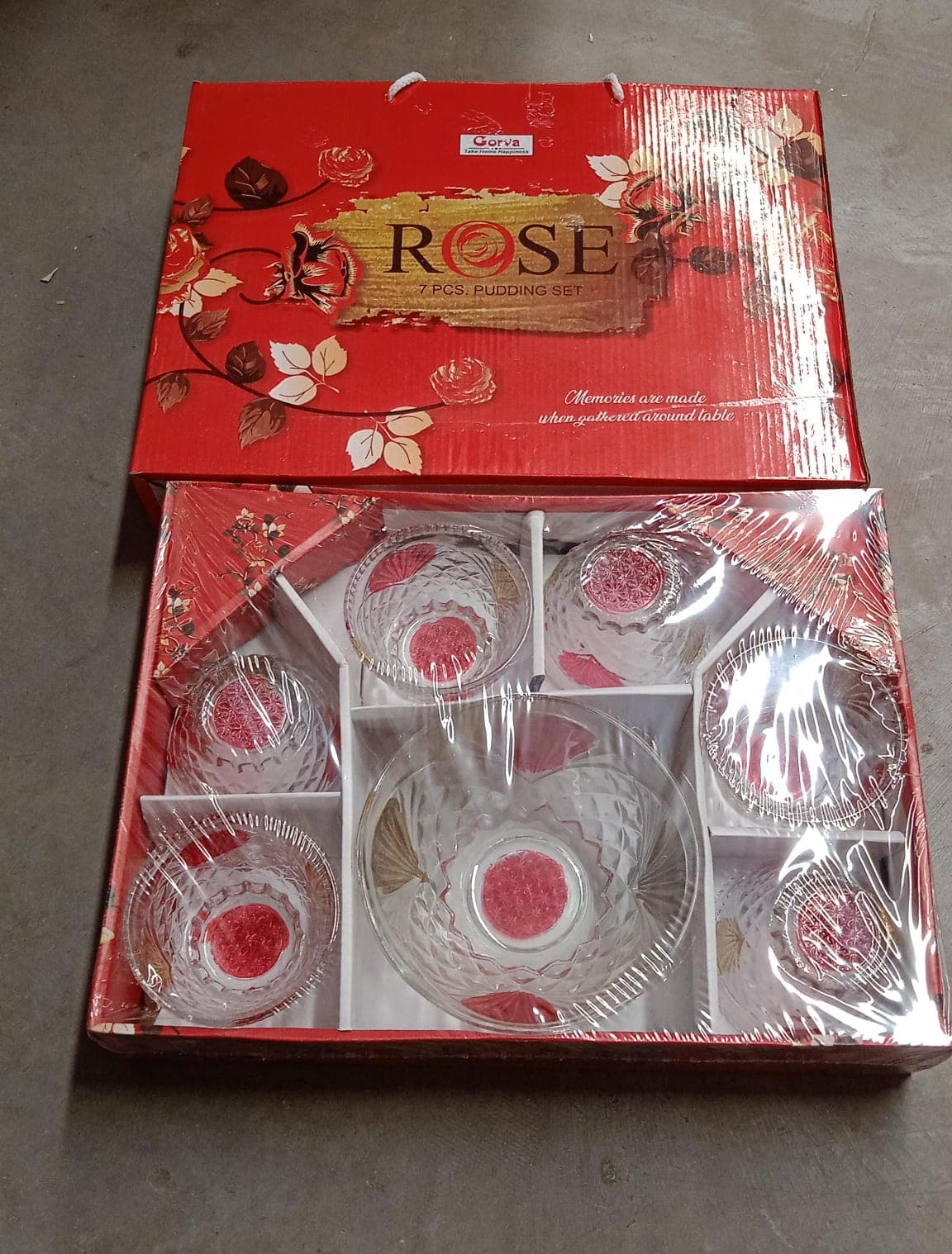Rose Glass Multipurpose Pudding / Dessert / Ice Cream Bowl Set For Home Use thumbnail 7