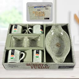 Sunday Funday 6-Piece Tea Set of Platter & Dual Bowl