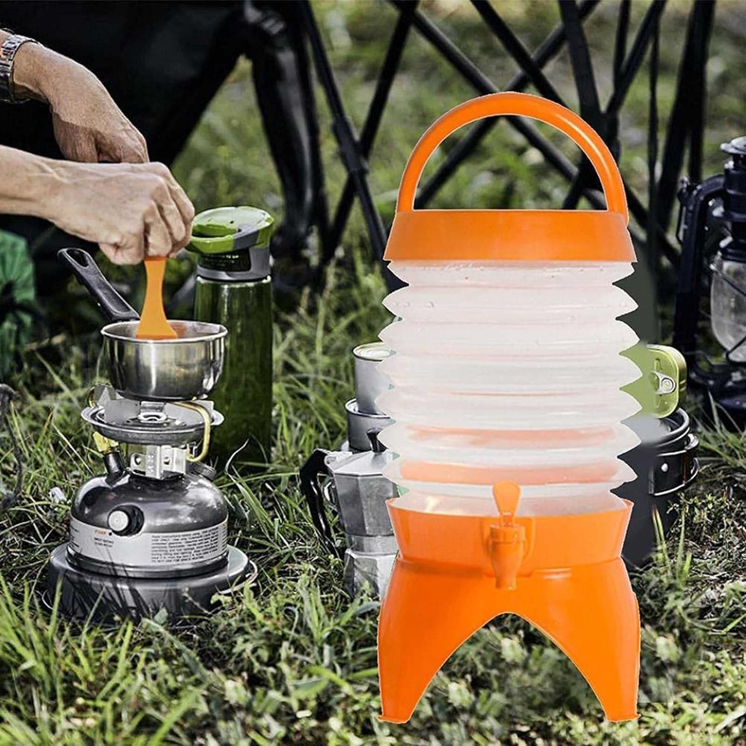 Plastic Collapsible Beverages Container With Tap Cold Drink Dispenser (3.5 Litter/ Multicolor) thumbnail 7