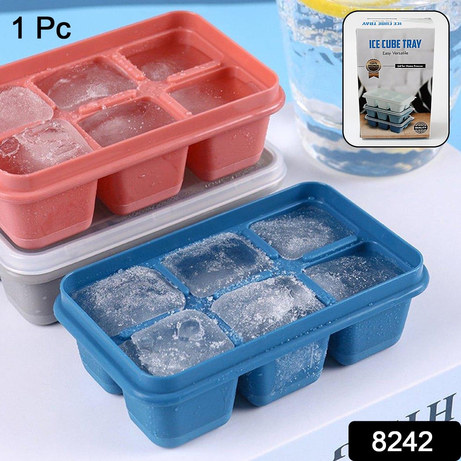 6 Grid Silicone Ice Tray With Color Box (1 Pc) thumbnail 2