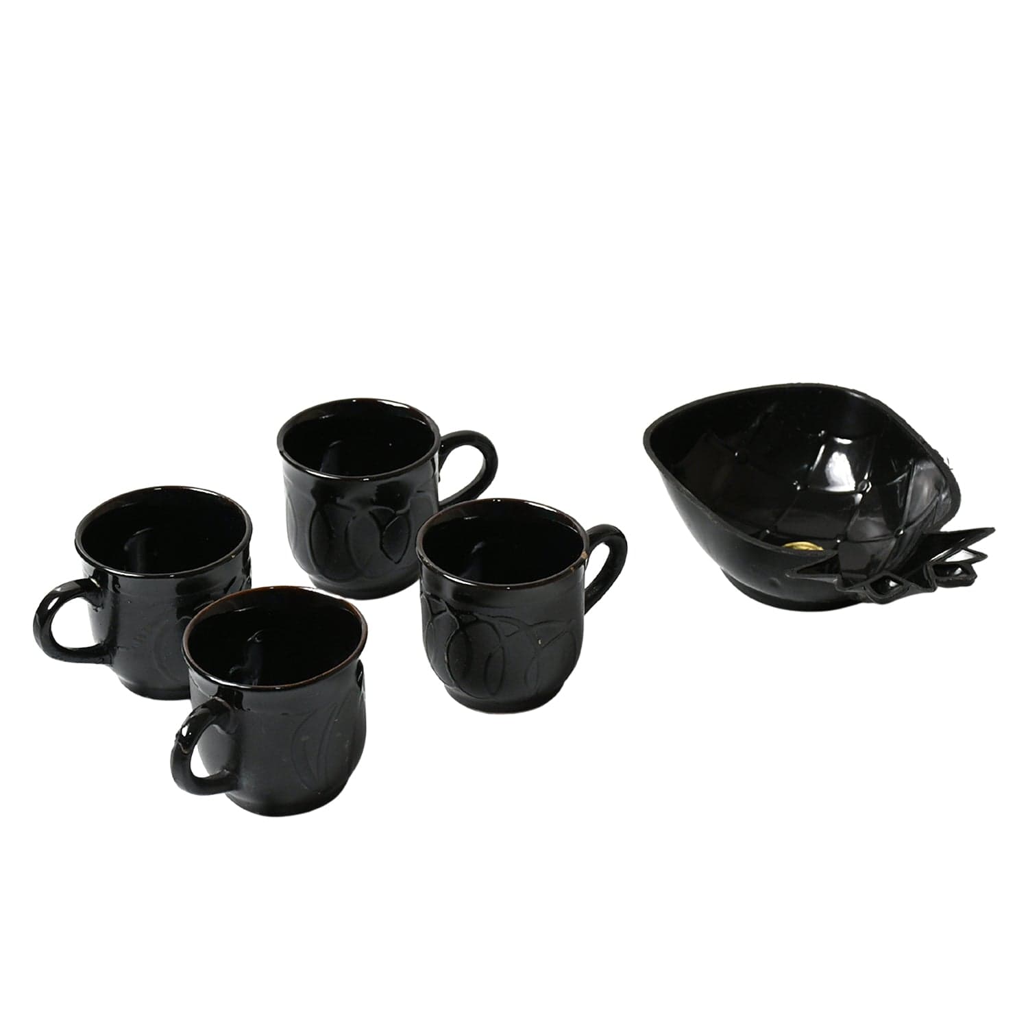 Pine Party Ceramic Tea / Cups / Mug Set With Pineapple Shape Serving Bowl Milk Cup thumbnail 5