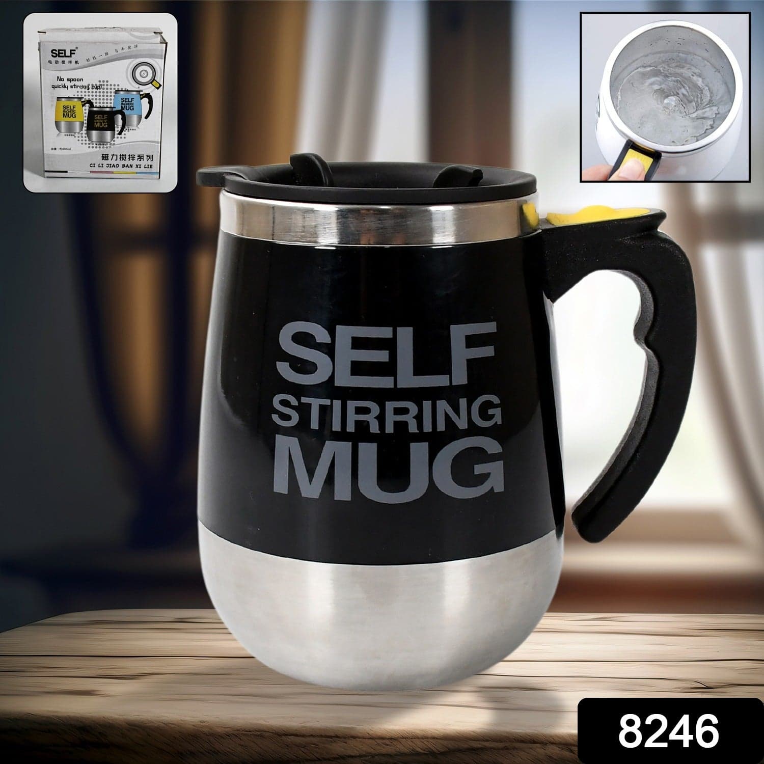 Self Stirring Mug With Lid Used In All Kinds Of Household And Official Places For Serving Drinks thumbnail 2