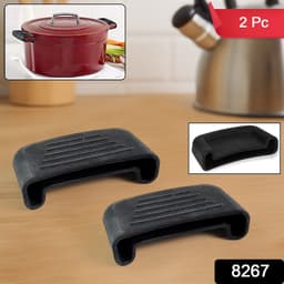 Silicone Rubber Pot Handle Sleeve Cover 2 Pc