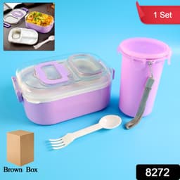 Plastic Lunch Box With Bottle