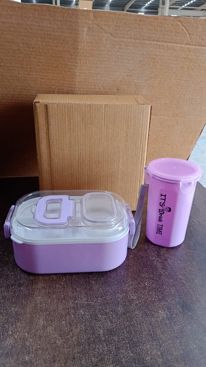 Plastic Lunch Box With Bottle thumbnail 6