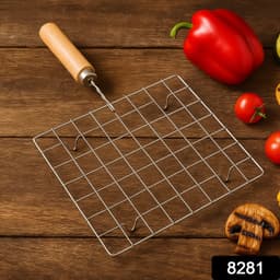 Stainless Steel Barbecue Grill Rack With Wooden Handle