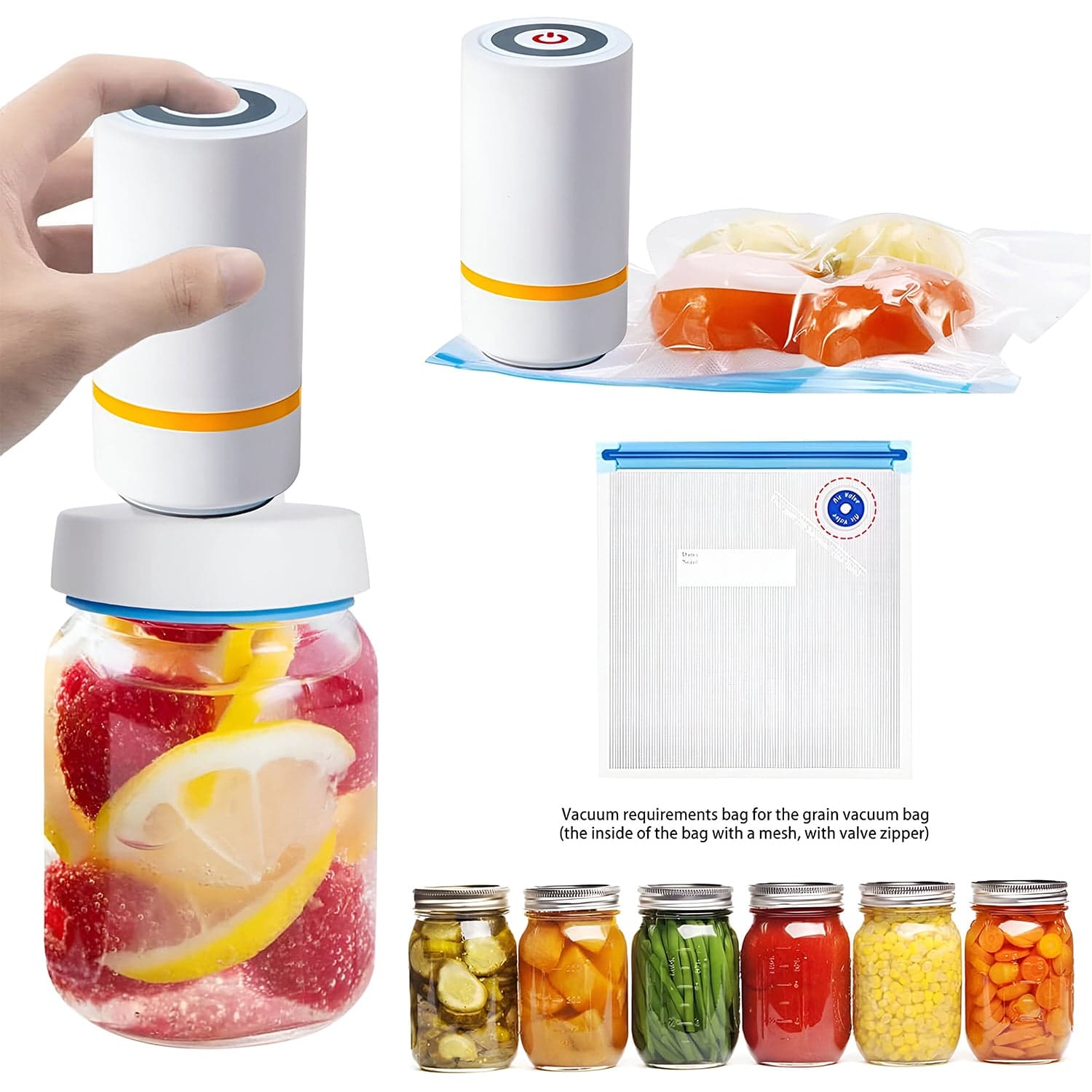 Portable Usb Rechargeable Vacuum Sealer Machine 1 Pc thumbnail 6