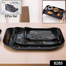 Premium Plastic Serving Tray 3 Pc