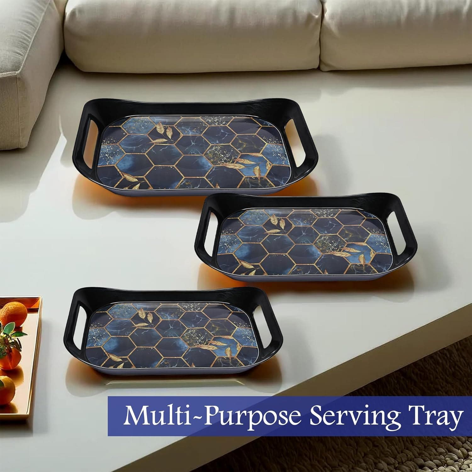 Premium Plastic Serving Tray 3 Pc thumbnail 2