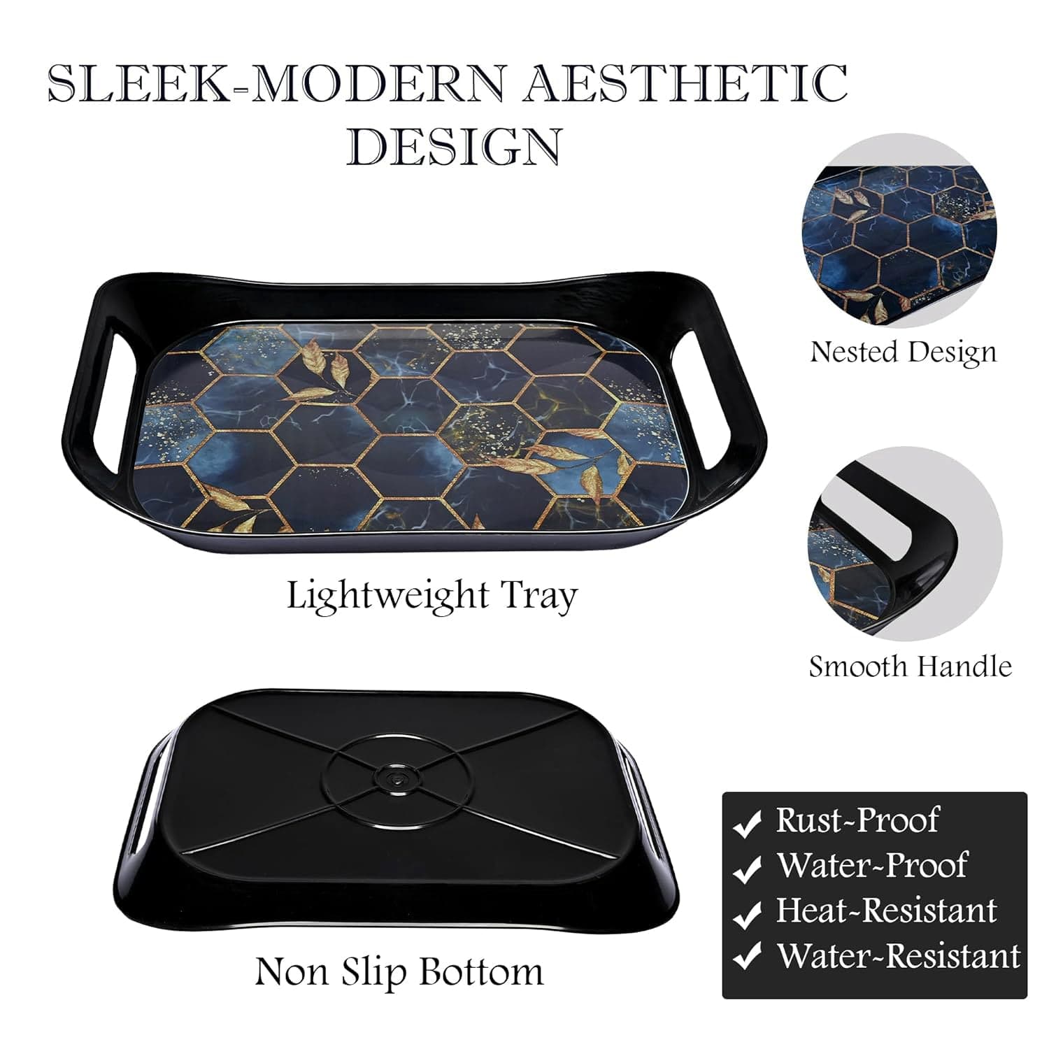 Premium Plastic Serving Tray 3 Pc thumbnail 6