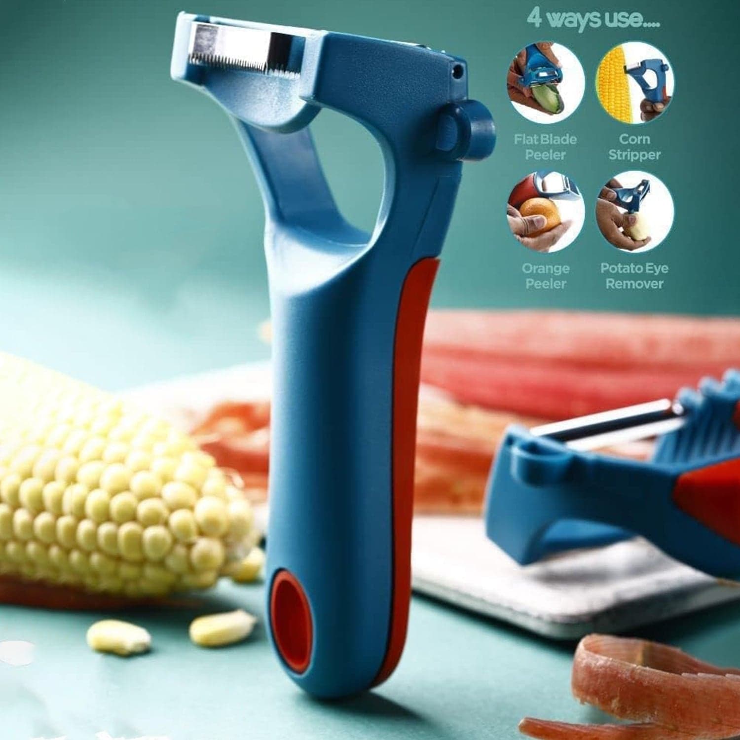 4 In 1 Multi Functional Vegetable Fruit Peeler 1 Pc thumbnail 5