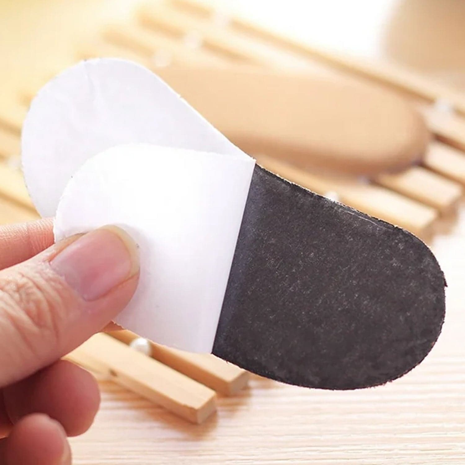 Fabric Sticky Shoe Back Heel Insoles Protector Liner Pads (1 Pair) thumbnail 3