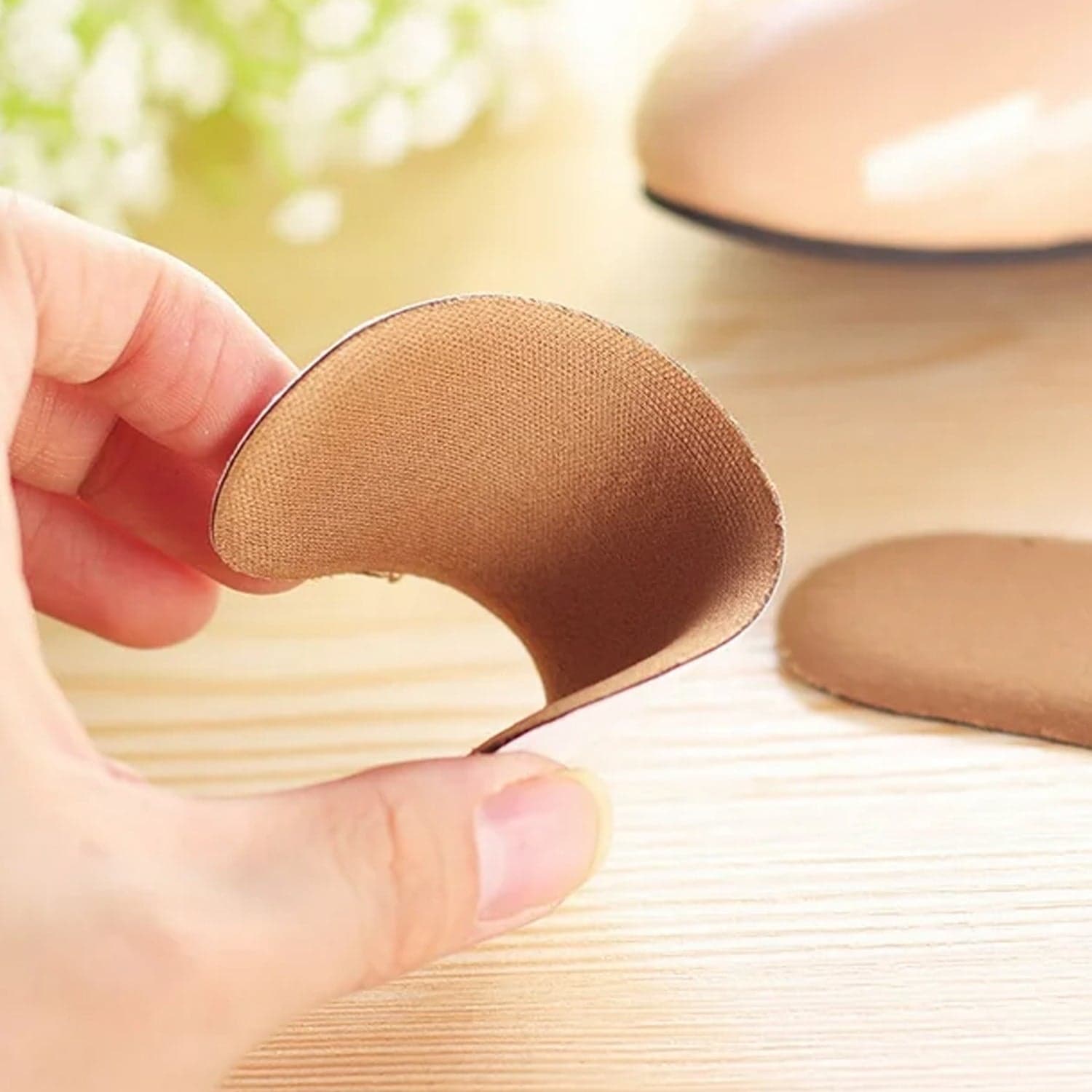 Fabric Sticky Shoe Back Heel Insoles Protector Liner Pads (1 Pair) thumbnail 4