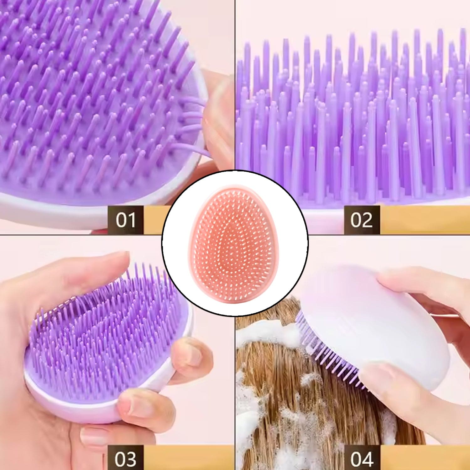 Plastic Hair Washing Combs Hair Massager Shower Brush (1 Pc), Hair accessories thumbnail 6