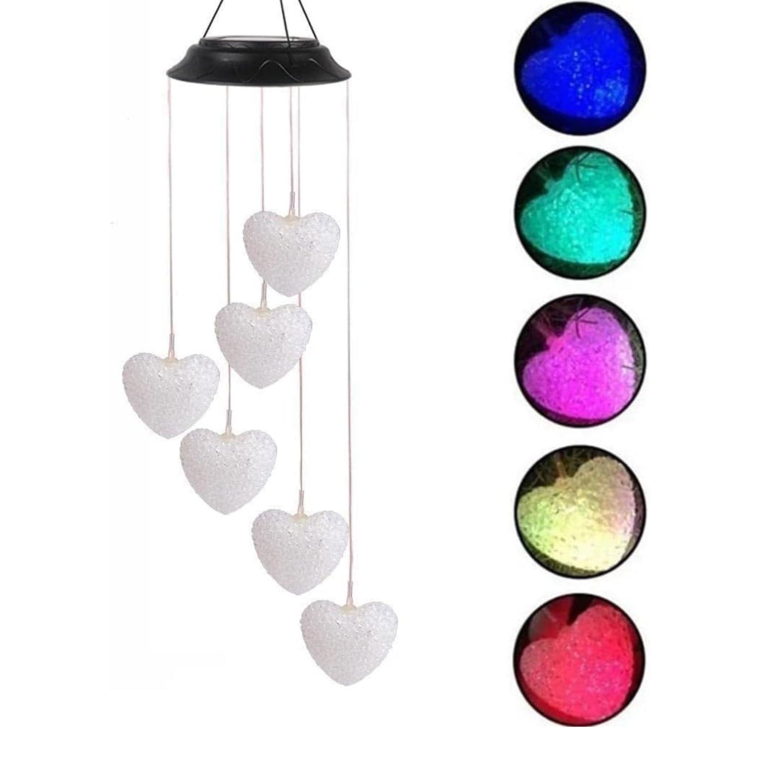 Solar Powered Wind Chimes with Lights: Outdoor Garden Decor (6 LED) thumbnail 6