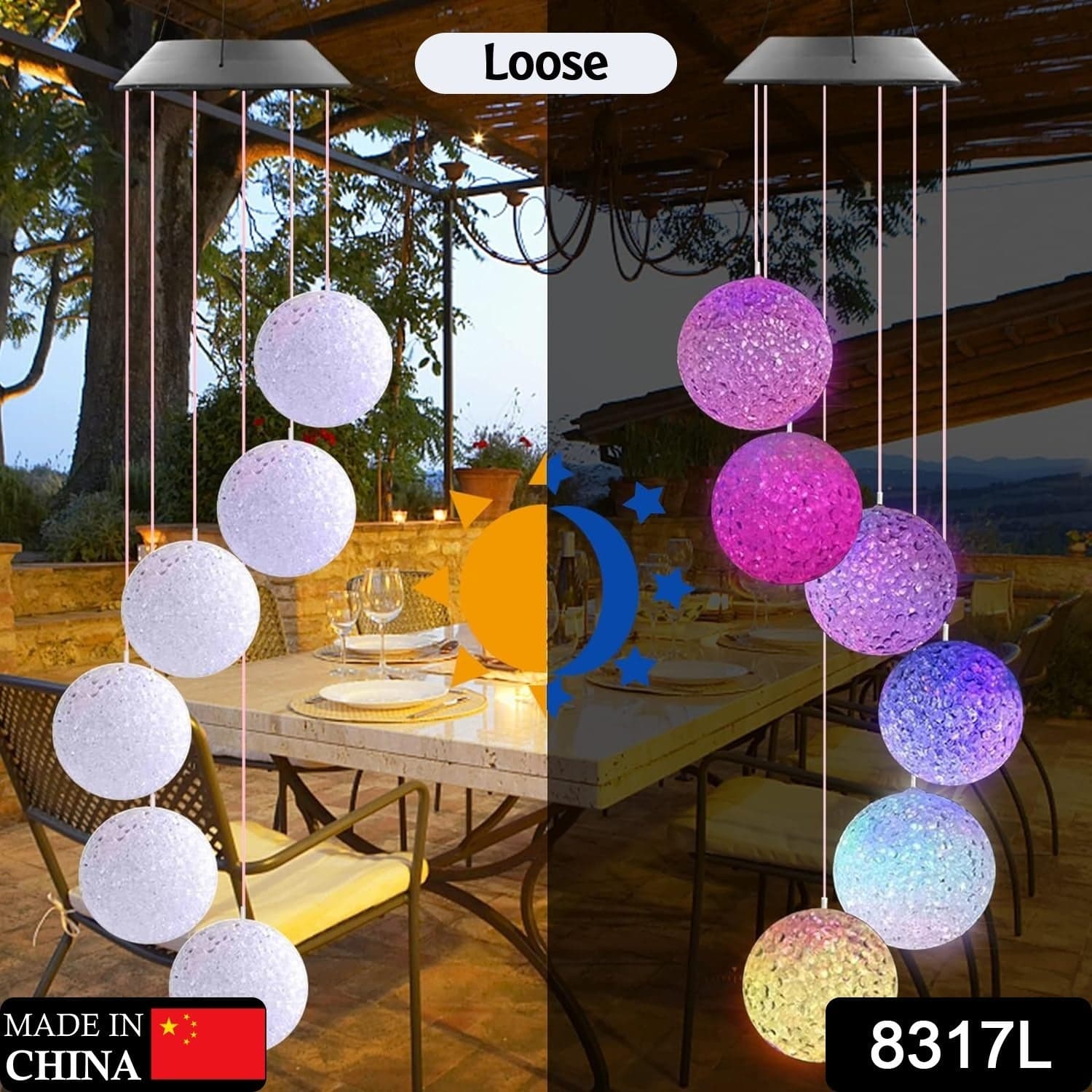 Solar Crystal Ball , Color Changing Solar Powered Led Hanging Light Mobile For Patio Yard Garden Home Outdoor Night Decor, Gifts thumbnail 3