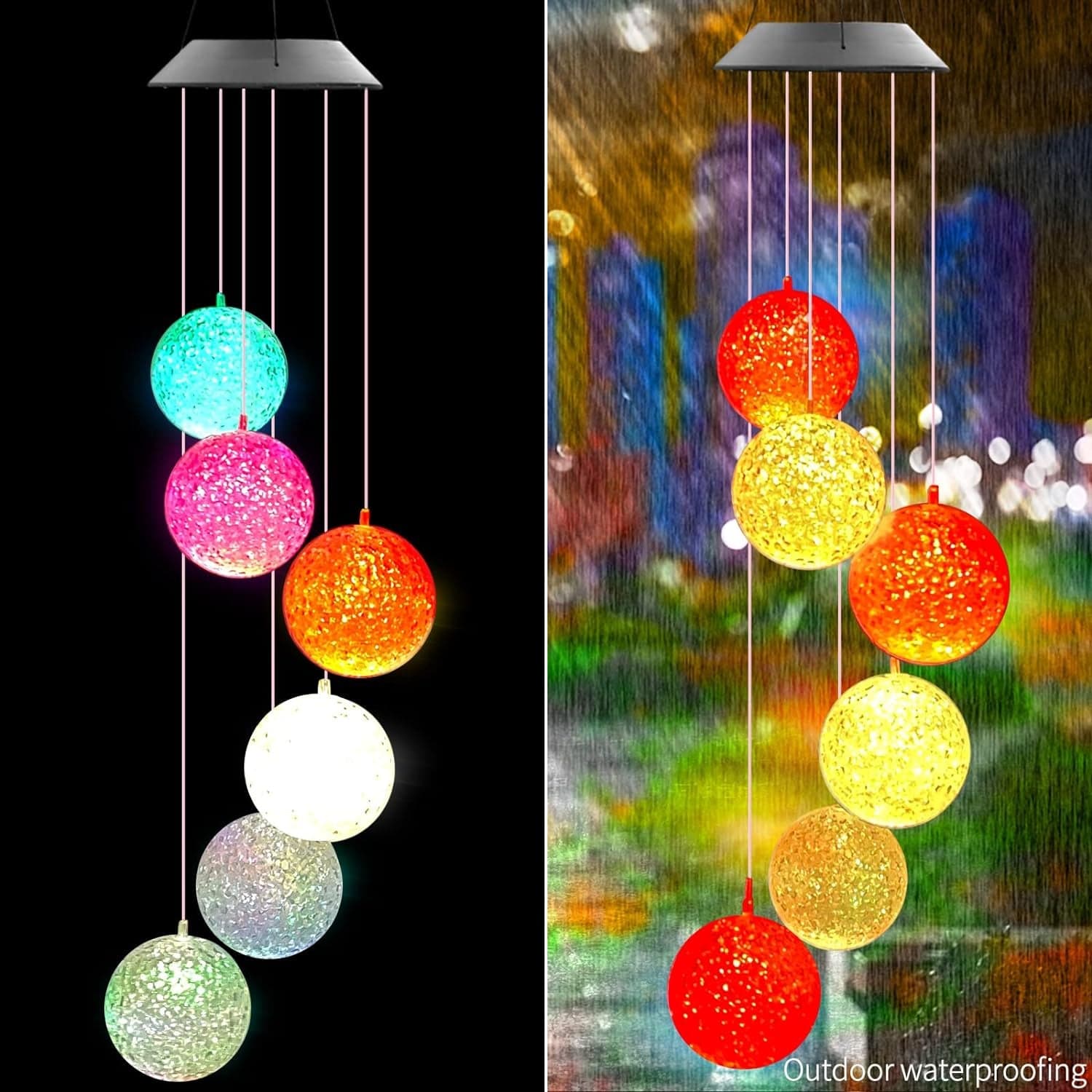 Solar Crystal Ball , Color Changing Solar Powered Led Hanging Light Mobile For Patio Yard Garden Home Outdoor Night Decor, Gifts thumbnail 7