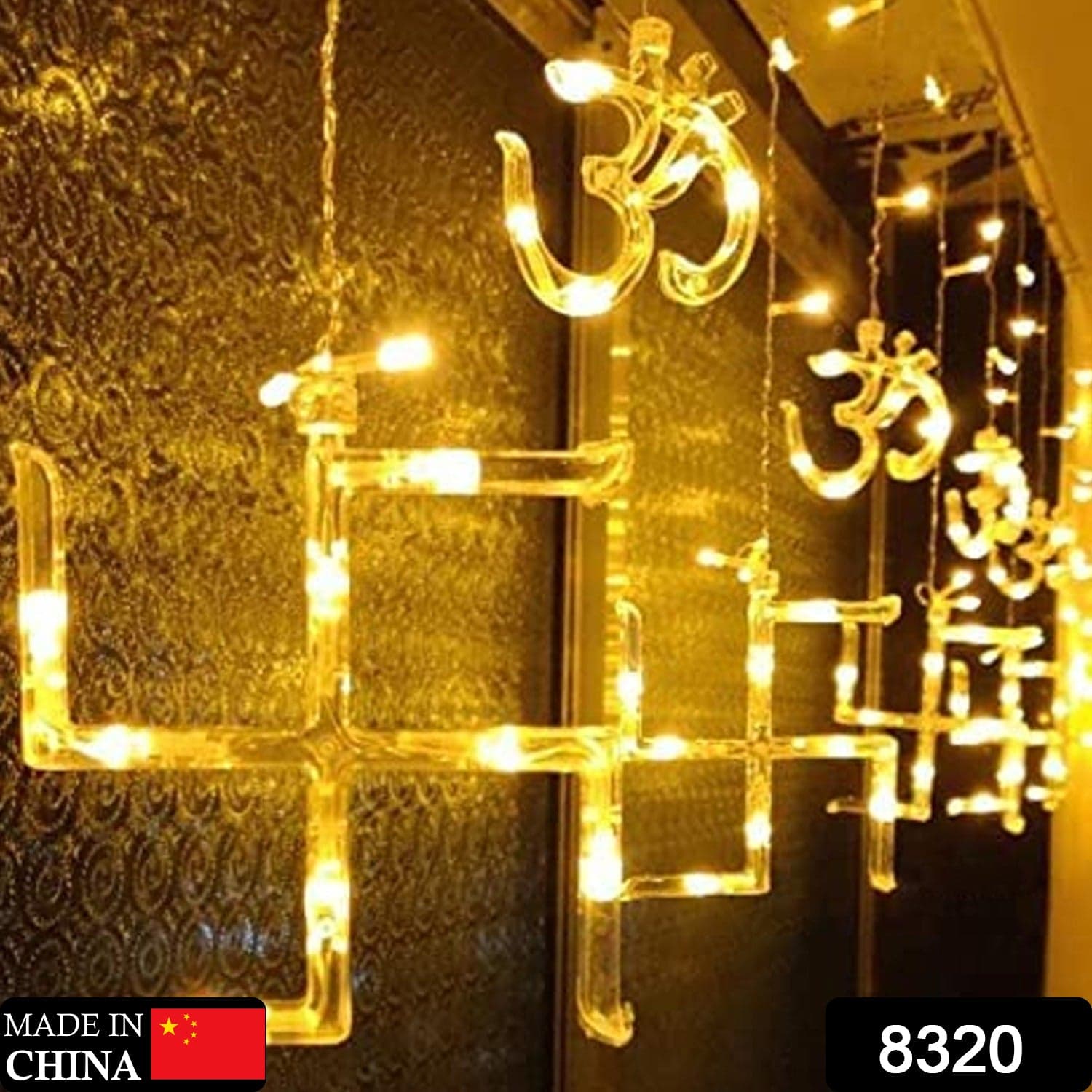 Swastik Om Curtain Decorative Lights thumbnail 2