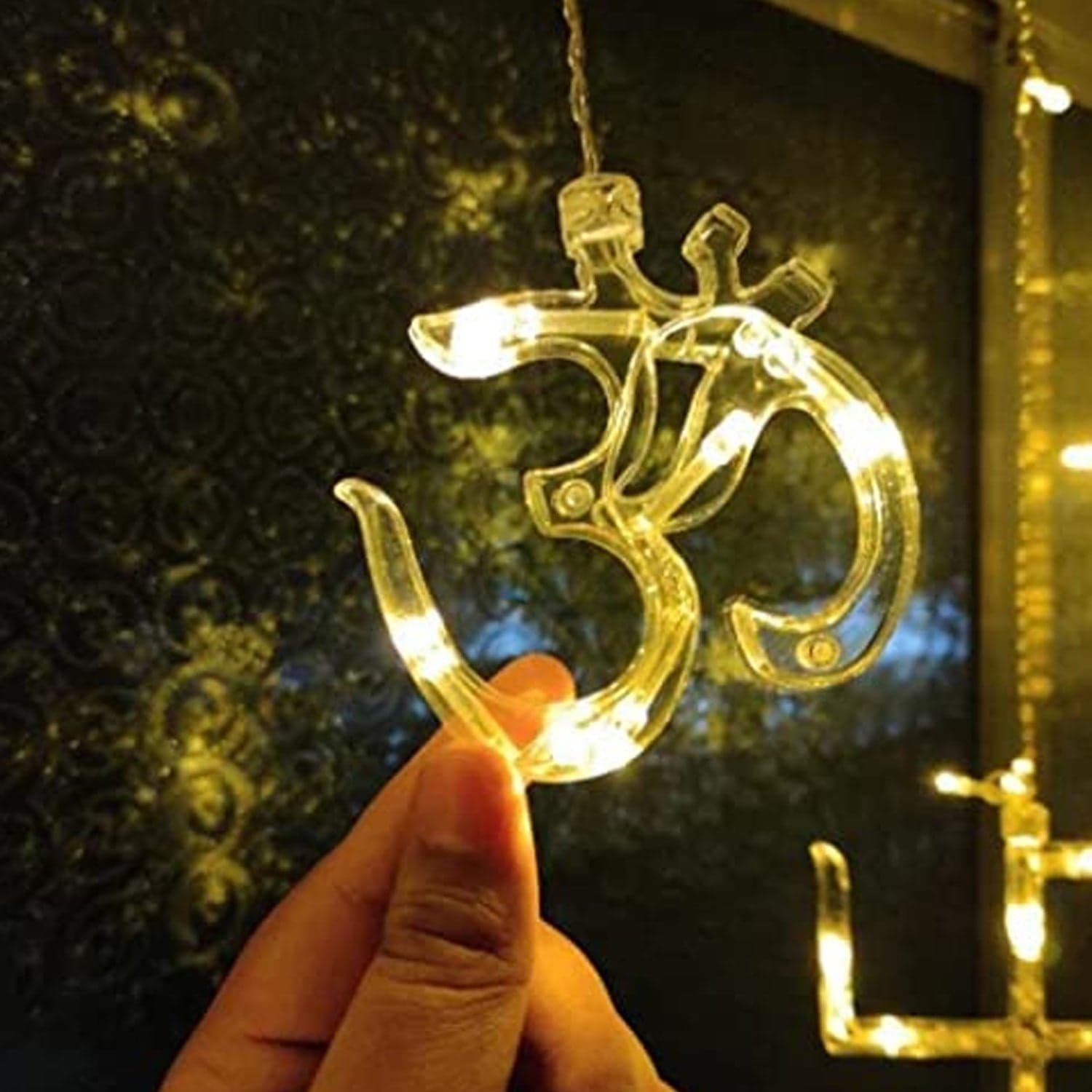 Swastik Om Curtain Decorative Lights thumbnail 6