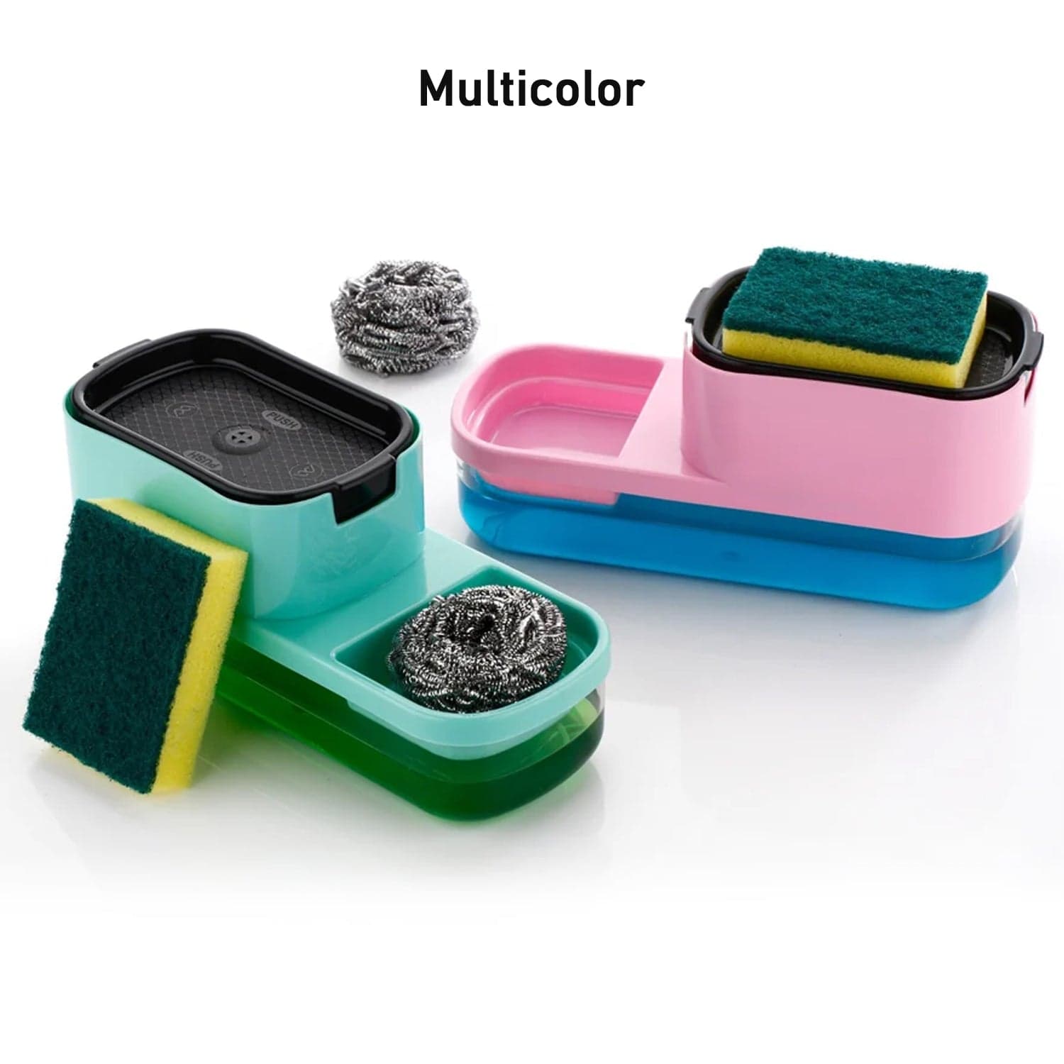 2 in 1 Plastic Dish Soap Liquid Dispenser Sponge Holder ,Sabudani (1 Set) thumbnail 6