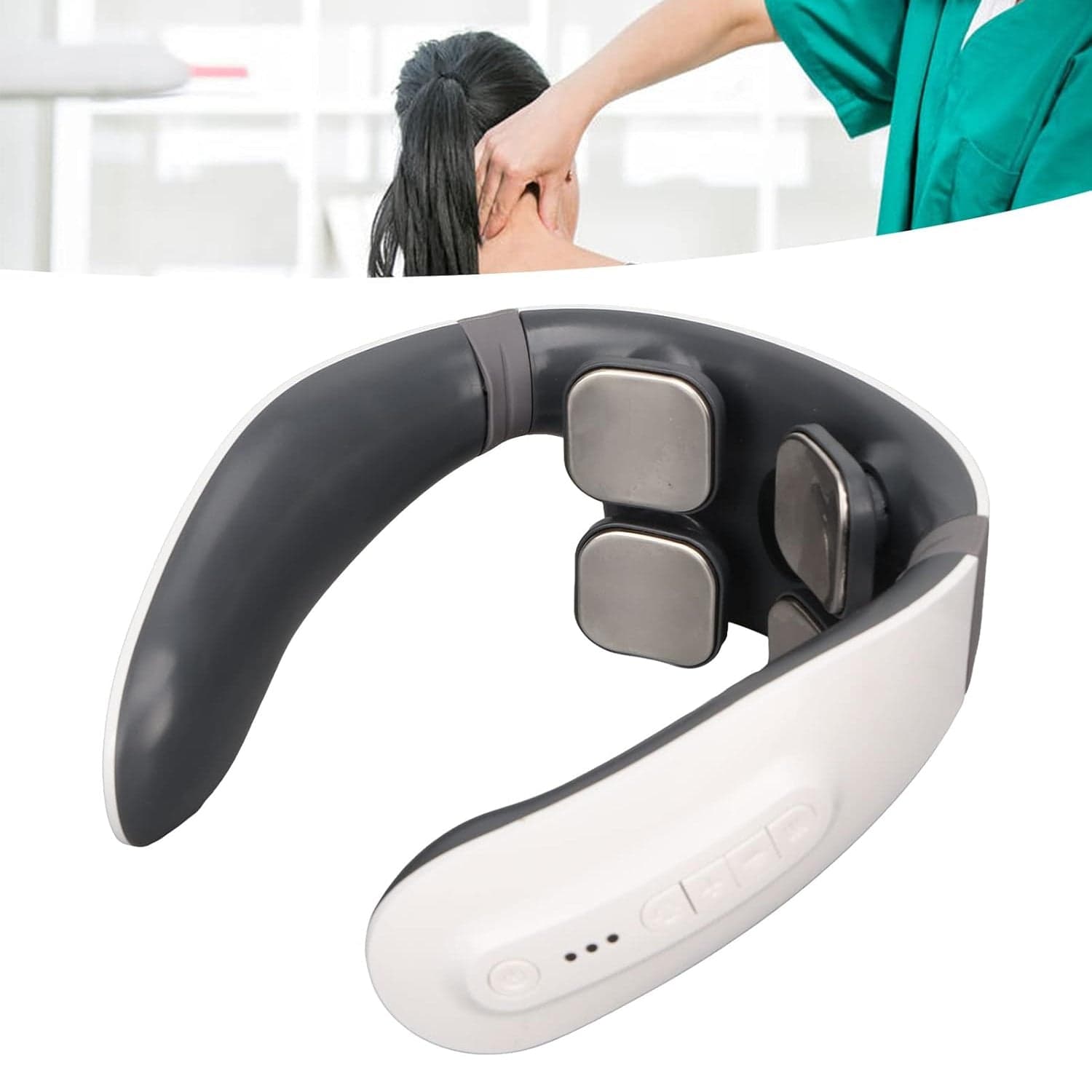 4 Heads Smart Electric Neck and Back Pulse Massager (1 Pc) thumbnail 7