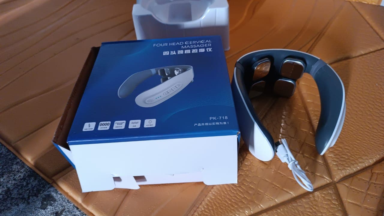 4 Heads Smart Electric Neck and Back Pulse Massager (1 Pc) thumbnail 8