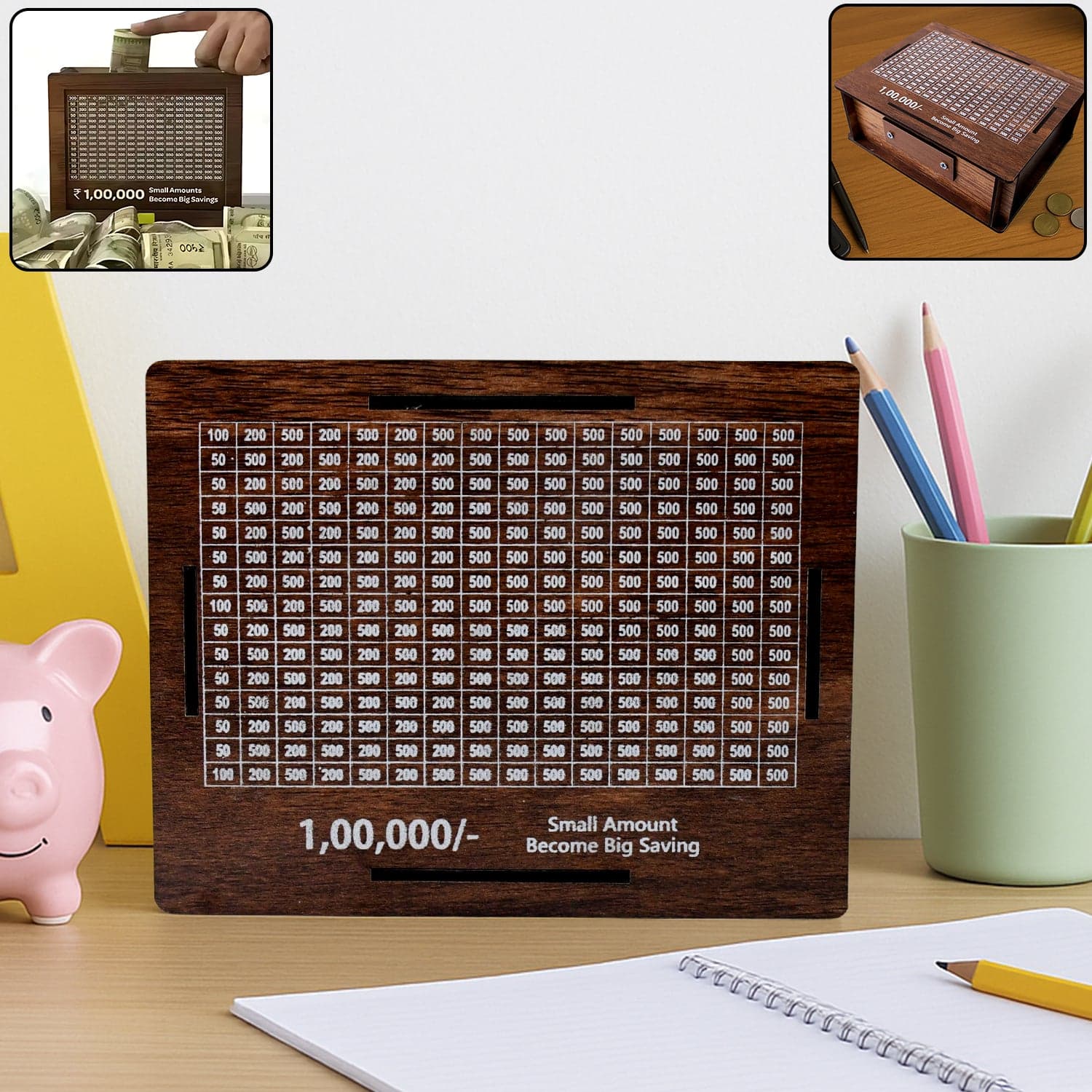 Wooden Money / Piggy Bank, Money Box (1 Pc / Pen Not Included) thumbnail 1
